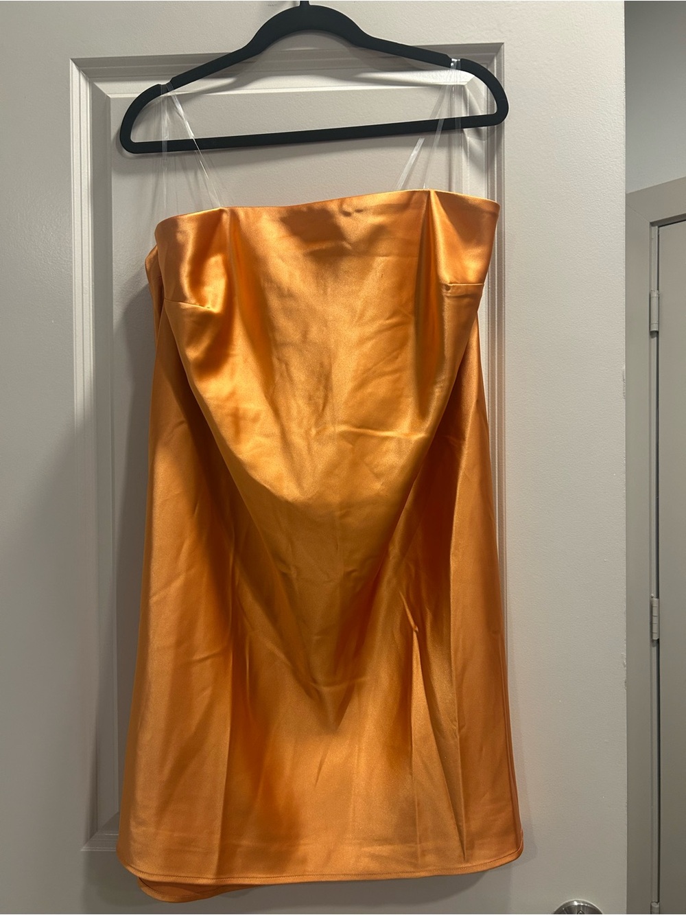 wild fable Strapless Satin Orange Mini Dress